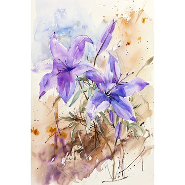 Lily Flower Watercolor Canvas